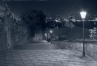 "Prague Castle at night"
